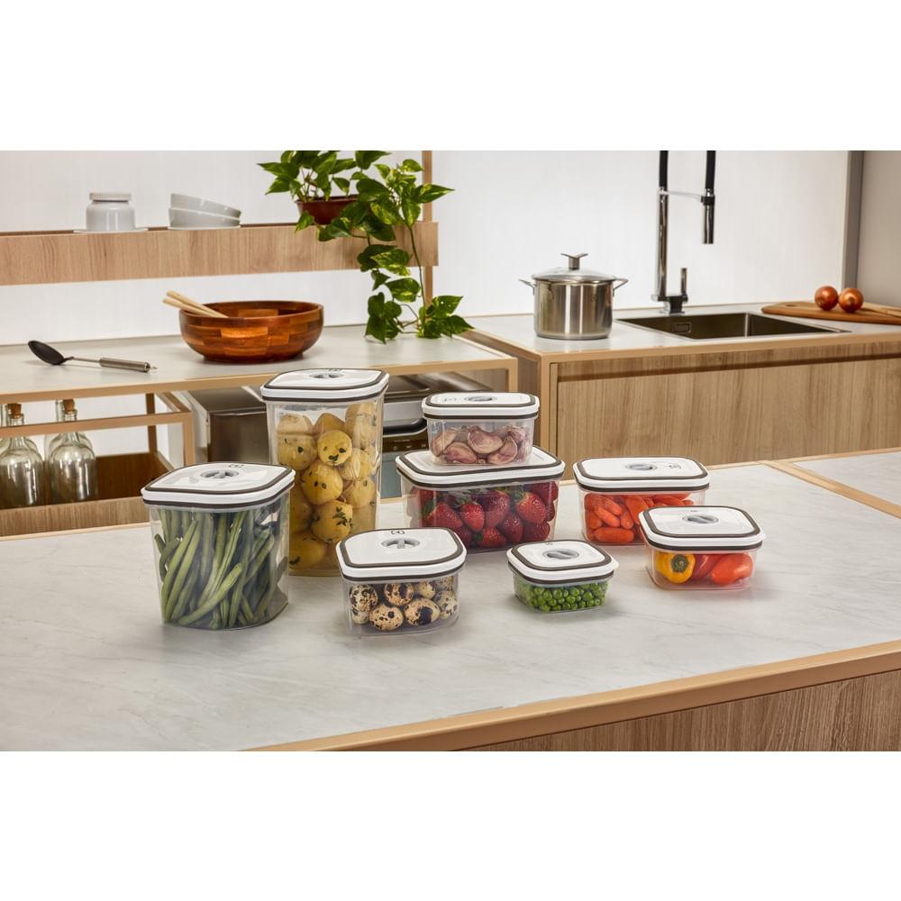 Potes Herméticos Electrolux de Plástico Cinza Retangular com 8 Unidades - 3