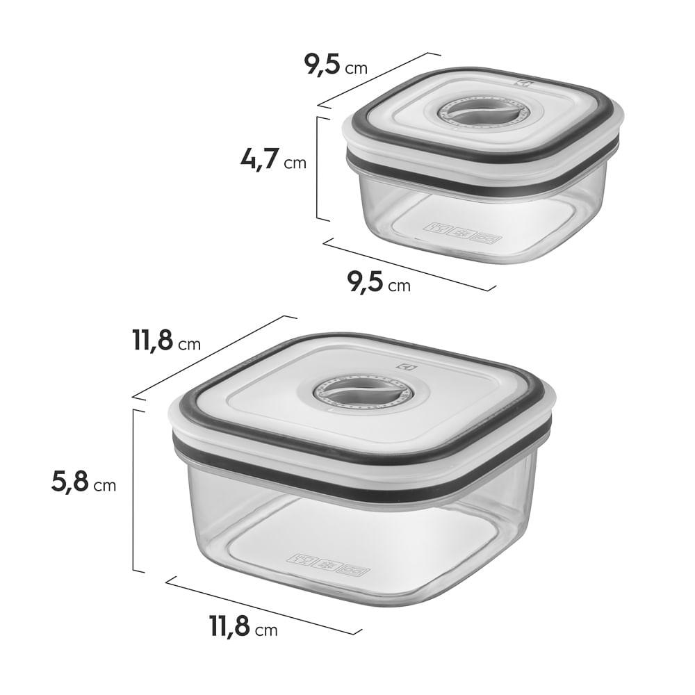Potes Herméticos Electrolux de Plástico Cinza Retangular com 8 Unidades - 5
