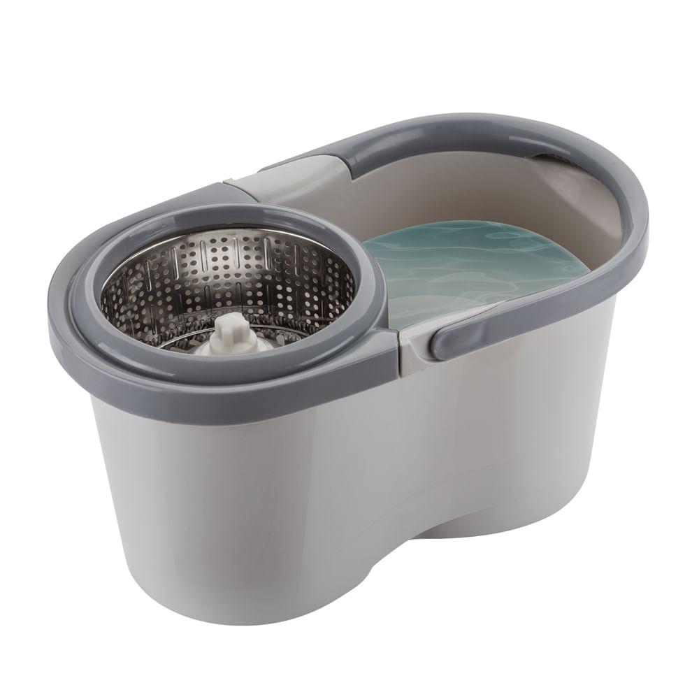 Mop Giratório Menalux com Cesto Inox e Refil Extra de Microfibra - 7