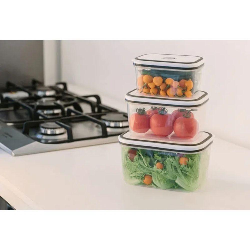 Potes Herméticos Electrolux de Plástico Branco Retangular com 4 Unidades - 8