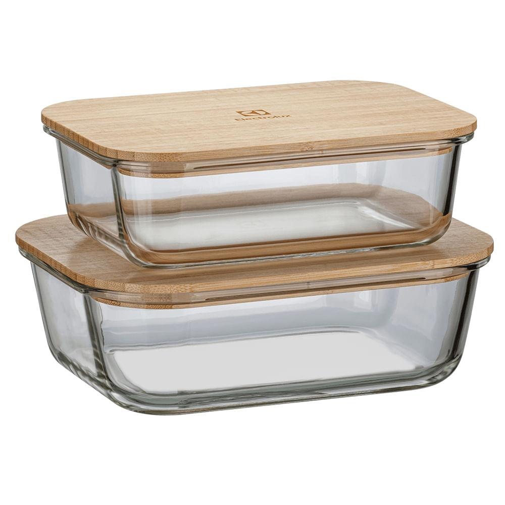 Potes Herméticos Refratários com Tampa de Bambu - 1