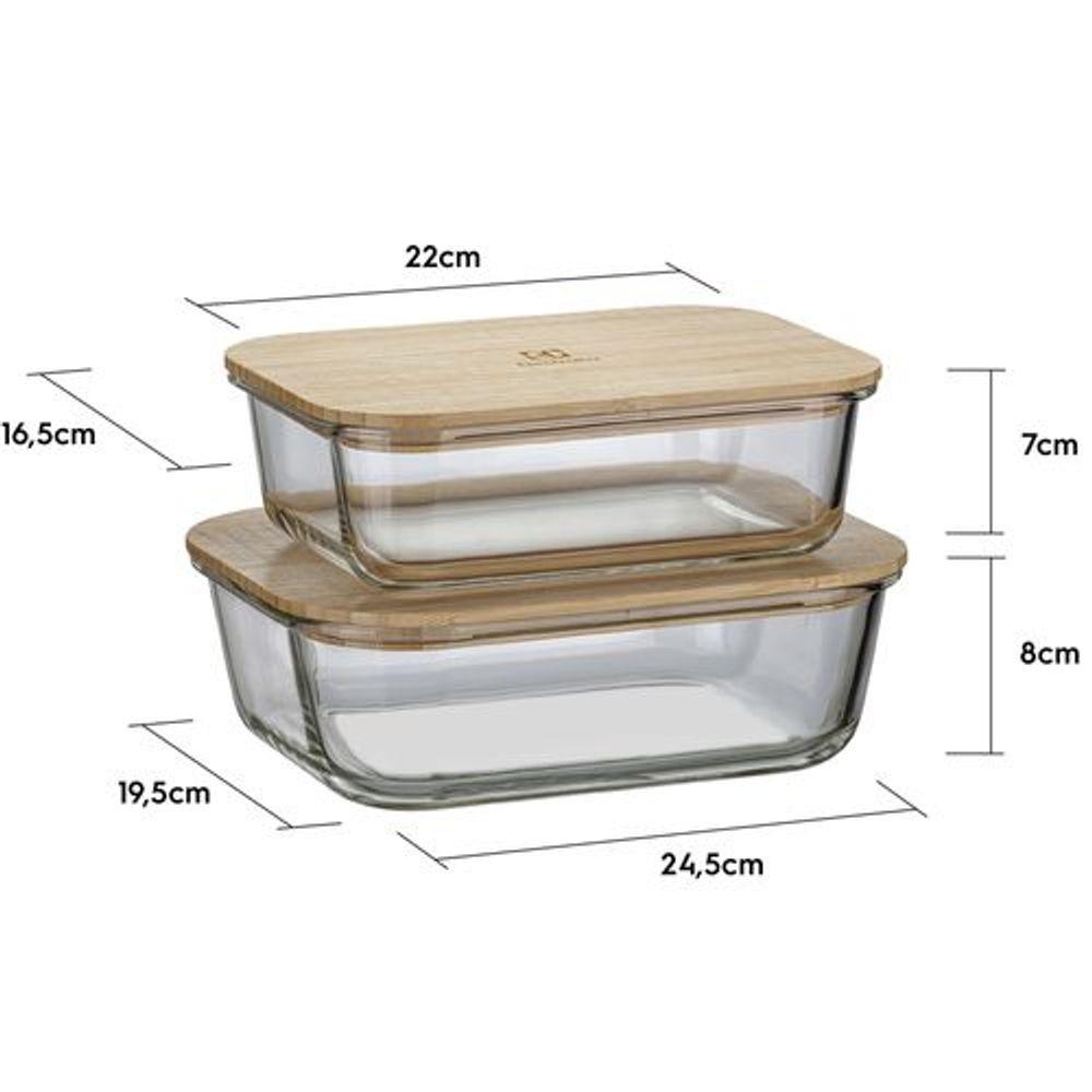 Potes Herméticos Refratários com Tampa de Bambu - 2