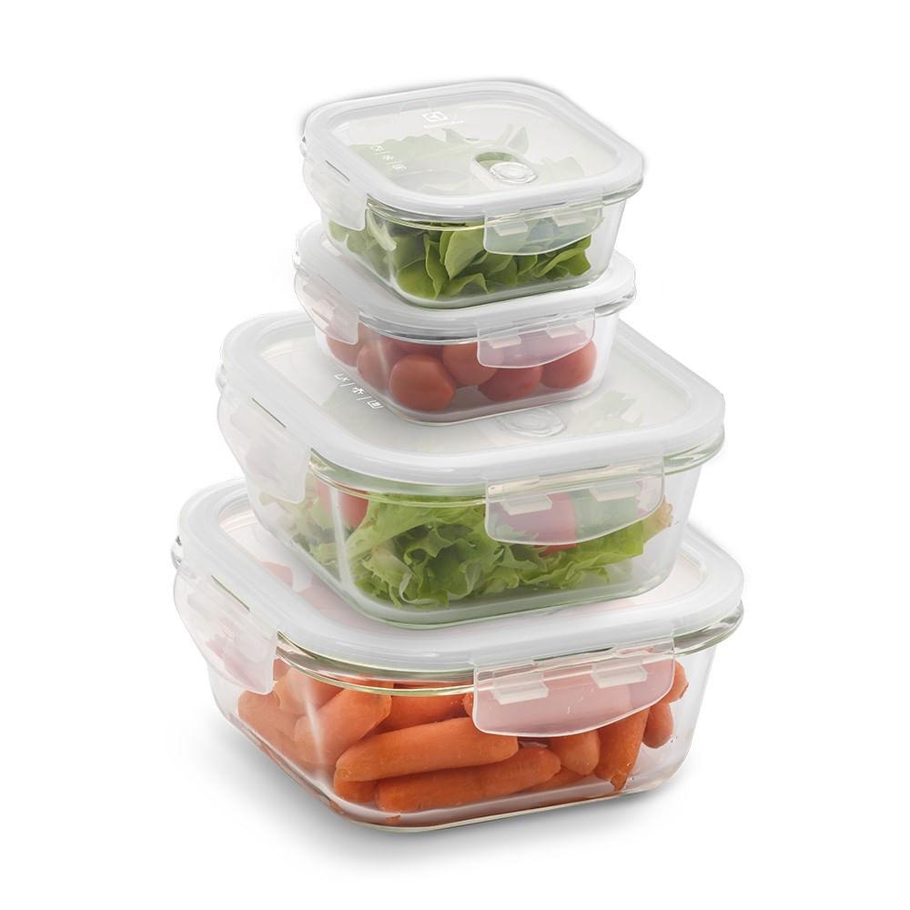 Potes Hérmeticos Electrolux de Vidro Quadrados 4 Unidades - 2