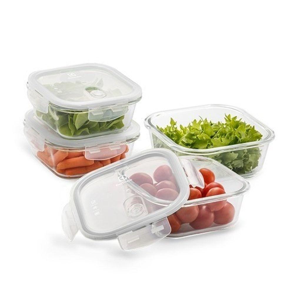 Potes Hérmeticos Electrolux de Vidro Quadrados 4 Unidades - 3