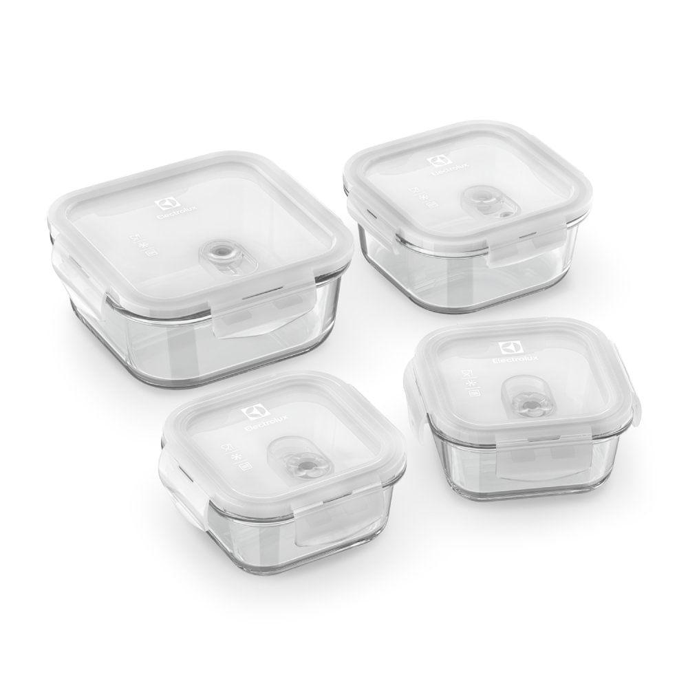 Potes Hérmeticos Electrolux de Vidro Quadrados 4 Unidades - 6