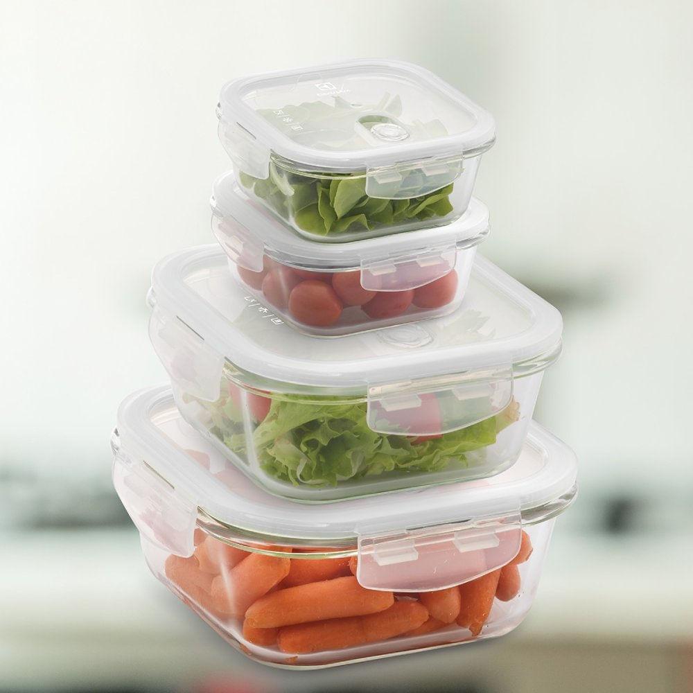 Potes Hérmeticos Electrolux de Vidro Quadrados 4 Unidades - 7