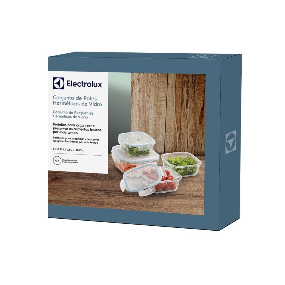 Potes Hérmeticos Electrolux de Vidro Quadrados 4 Unidades - 8