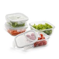 Potes Hérmeticos Electrolux de Vidro Quadrados 4 Unidades - 1