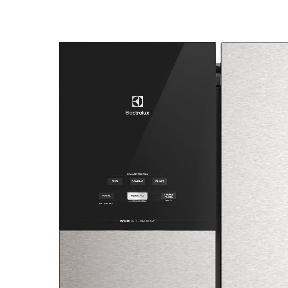 Geladeira Electrolux Frost Free Inverter 480L Efficient AutoSense 3 Portas Inox Look (IM7S) - 9