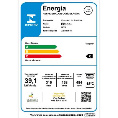 Geladeira Electrolux Frost Free Inverter 480L Efficient AutoSense 3 Portas Inox Look (IM7S)