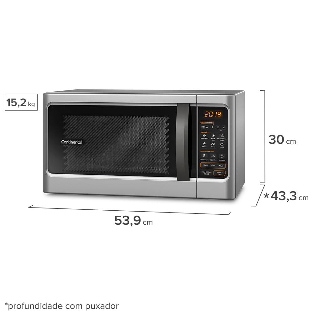 Micro-ondas Continental Prata 34 Litros com Função Descongelar (MC34S) - 2