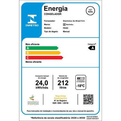 Freezer Vertical Electrolux Cycle Defrost 197L Inverter Uma Porta (FEI23)