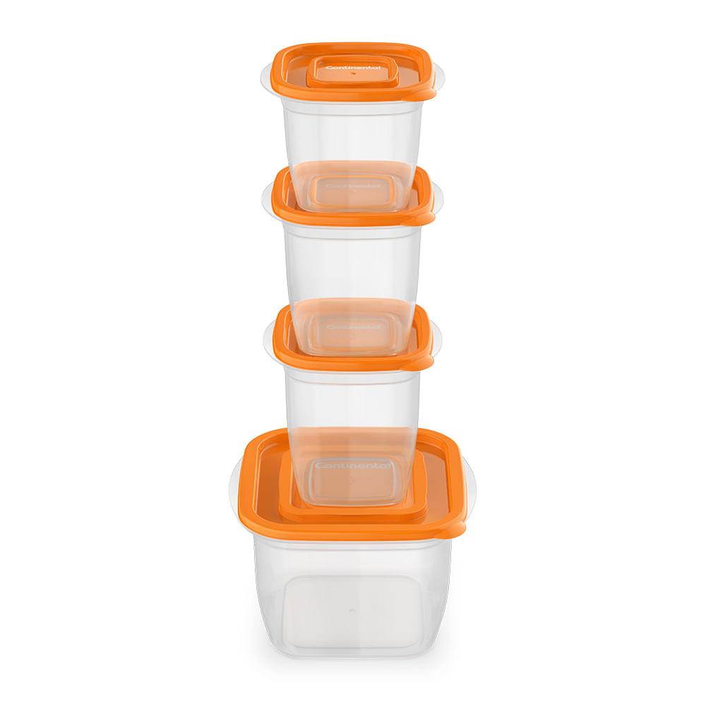 Conjunto de Potes de Plástico Laranja Continental - 6 Unidades - 3