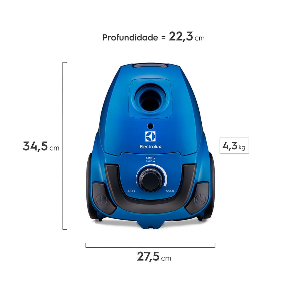 Aspirador de Pó com Saco Electrolux 1400W Compacto Sonic com tripla filtragem Azul (SON10) - 2