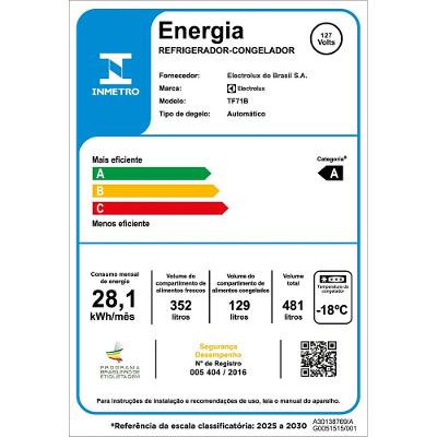 Geladeira Electrolux Frost Free com AutoSense 480L Efficient Duplex Black Inox Look (TF71B)