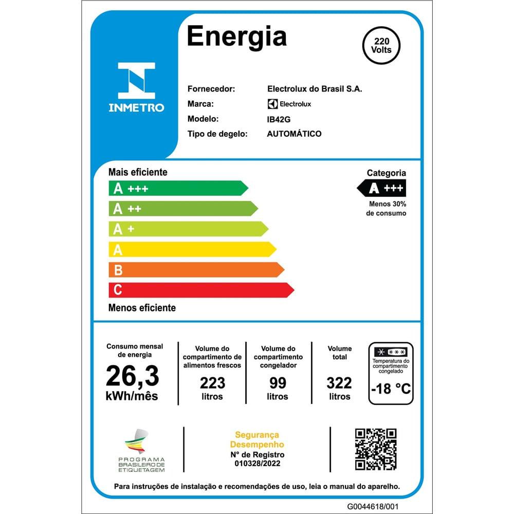 Geladeira Electrolux Frost Free Inverter 322L Efficient AutoSense Inverse Preta (IB42G) - 6