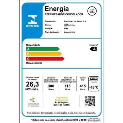 Geladeira Electrolux Frost Free Inverter 410L Efficient com AutoSense Duplex Branca (IF46)