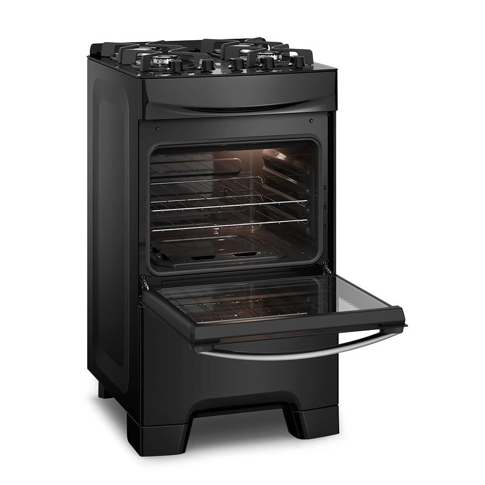 Fogão 4 Bocas Continental Preto Mesa de Vidro, Forno Eco Turbo e Grades Ferro Fundido (FC4GB) - 4