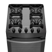 Fogão 4 Bocas Continental Preto Mesa de Vidro, Forno Eco Turbo e Grades Ferro Fundido (FC4GB) - 6