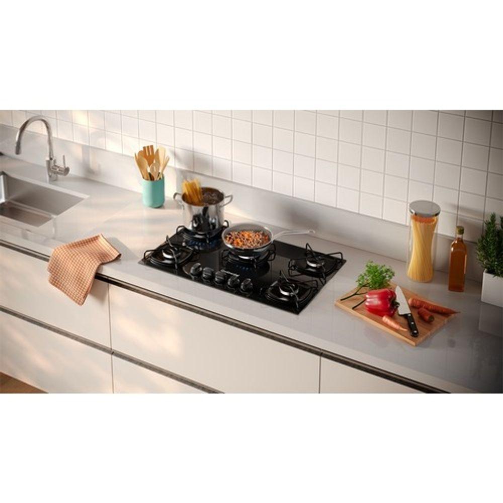 Cooktop 5 Bocas a Gás Continental Mesa de Vidro Preto com Acendimento Automático (KC5GR) - 9