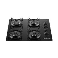 Cooktop 4 Bocas a Gás Continental Mesa de Vidro Preto com Acendimento Automático (KC4GR) - 1