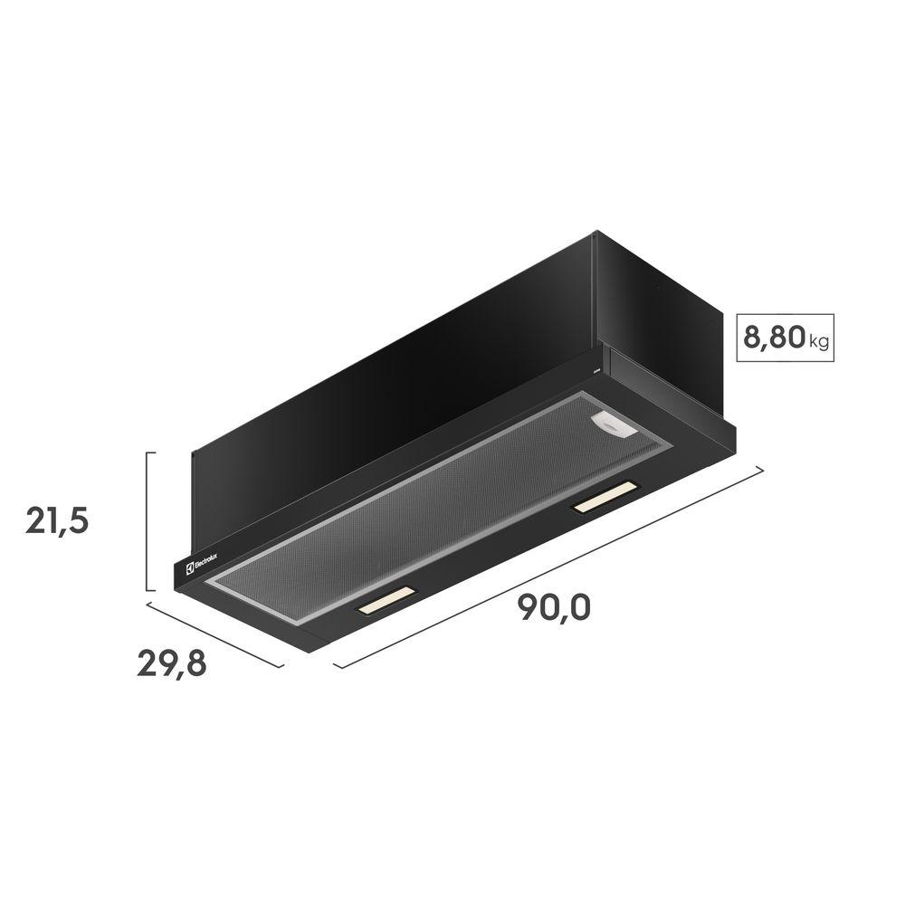 Depurador de Ar Electrolux 90cm Retrátil Preto Efficient com Luz de Led (DE9RB) - 2
