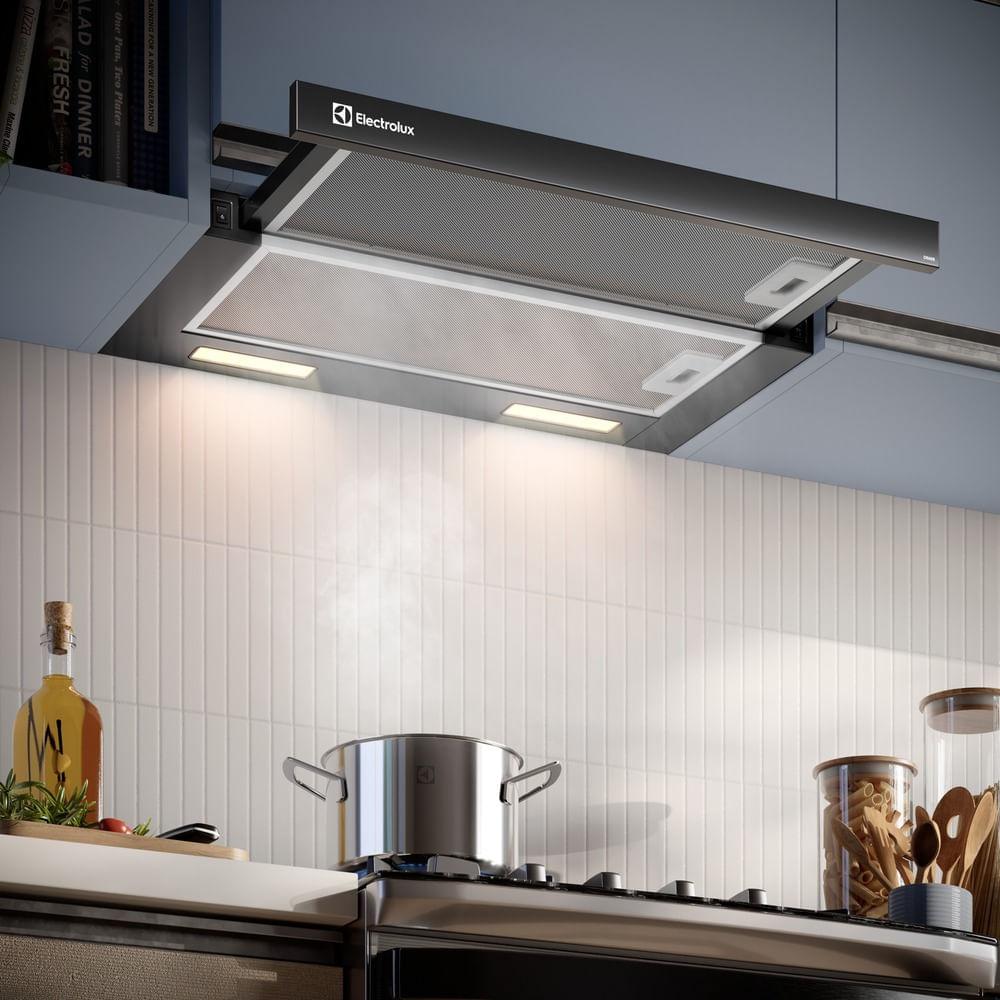 Depurador de Ar Electrolux 60cm Retrátil Preto Efficient com Luz de Led (DE6RB) - 7