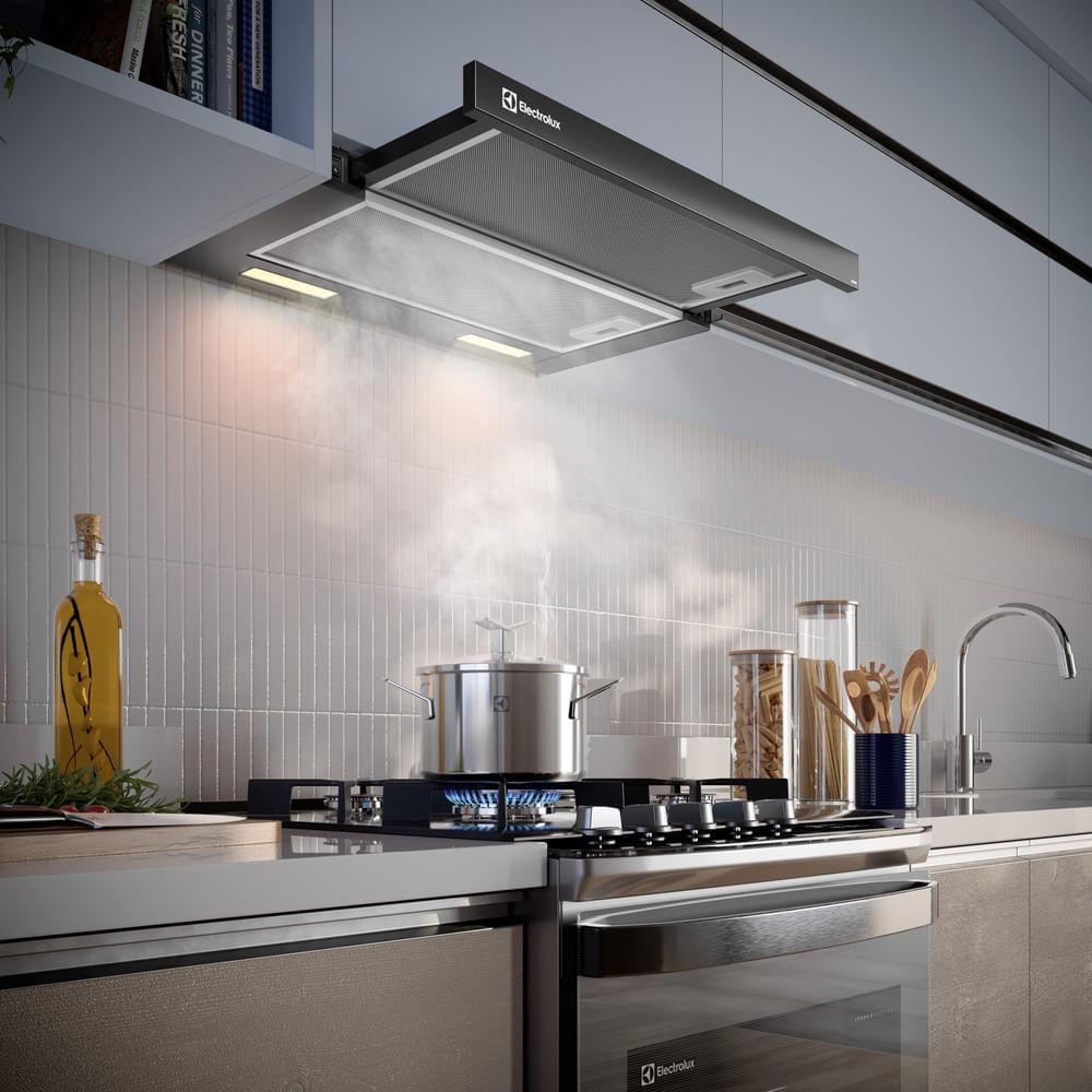 Depurador de Ar Electrolux 60cm Retrátil Preto Efficient com Luz de Led (DE6RB) - 8
