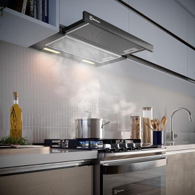 Depurador de Ar Electrolux 60cm Retrátil Preto Efficient com Luz de Led (DE6RB)