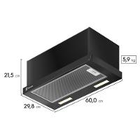 Depurador de Ar Electrolux 60cm Retrátil Preto Efficient com Luz de Led (DE6RB) - 3