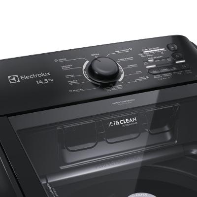 Máquina de Lavar Electrolux 14,5kg Preta Efficient Cesto Inox, Jet&Clean e Filtro Fiapos (LEP15)