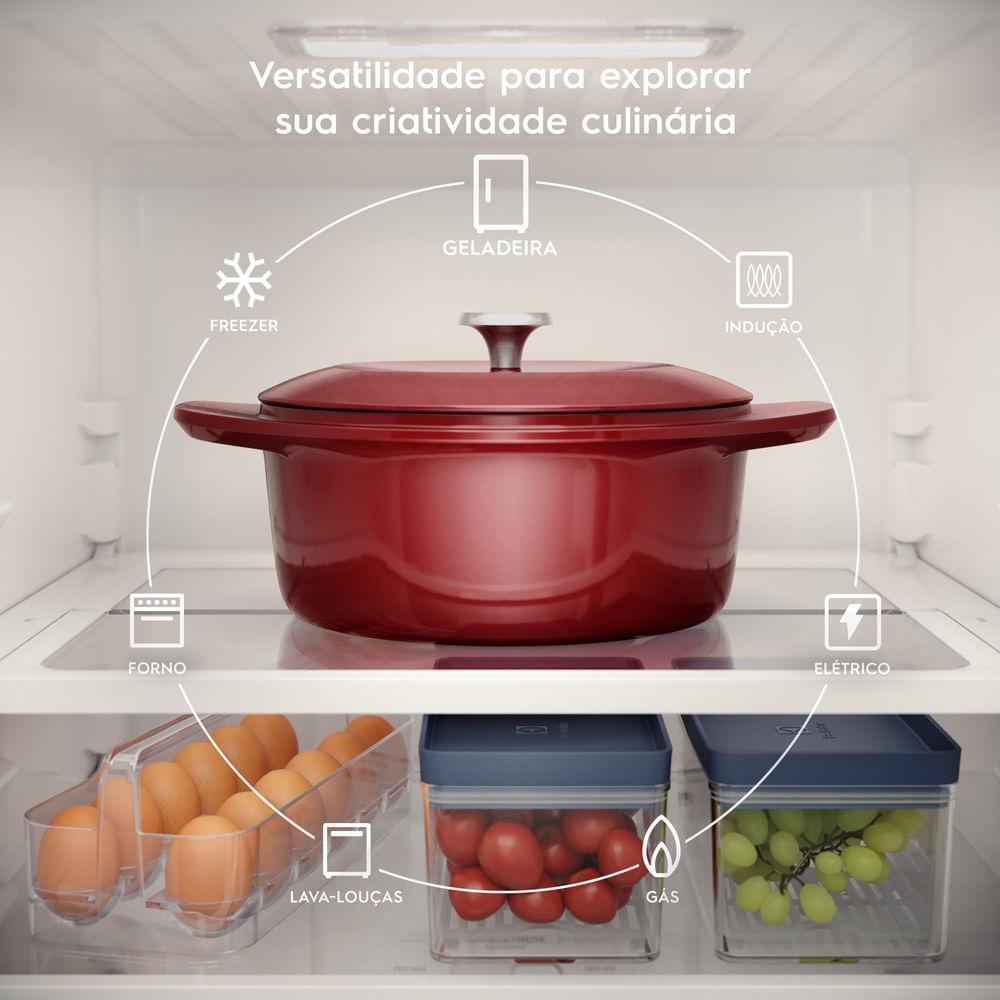 Panela de Ferro Fundido Esmaltado Caçarola Electrolux Expert 24cm Vermelha - 1