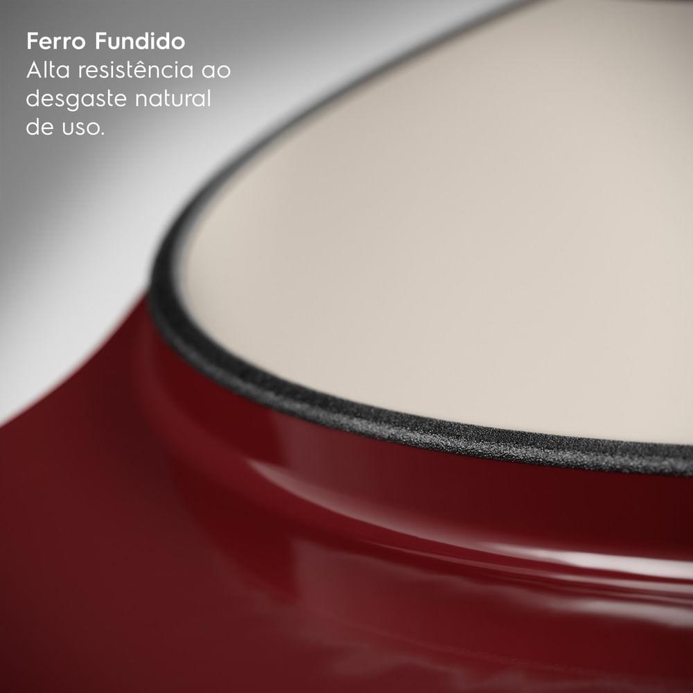 Panela de Ferro Fundido Esmaltado Molheira Electrolux Expert 20cm Vermelha - 7