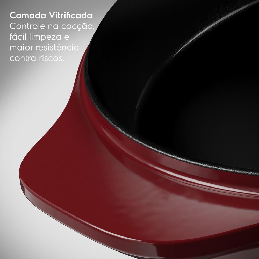 Frigideira de Ferro Fundido Esmaltado Electrolux Expert 26cm Vermelha - 6