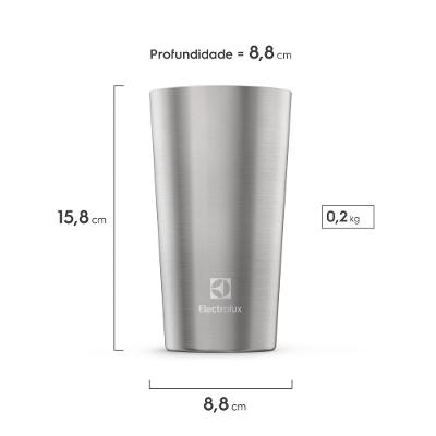 Copo Térmico de Cerveja e Chopp Electrolux Home Bar 560ml Inox