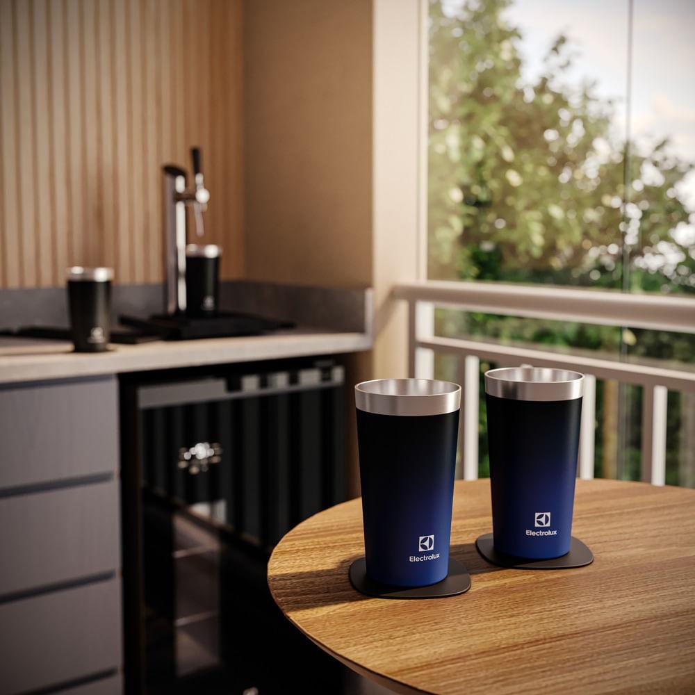 Copo Térmico de Cerveja e Chopp Electrolux Home Bar 560ml Inox Degrade Azul e Preto - 7