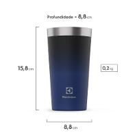 Copo Térmico de Cerveja e Chopp Electrolux Home Bar 560ml Inox Degrade Azul e Preto - 2