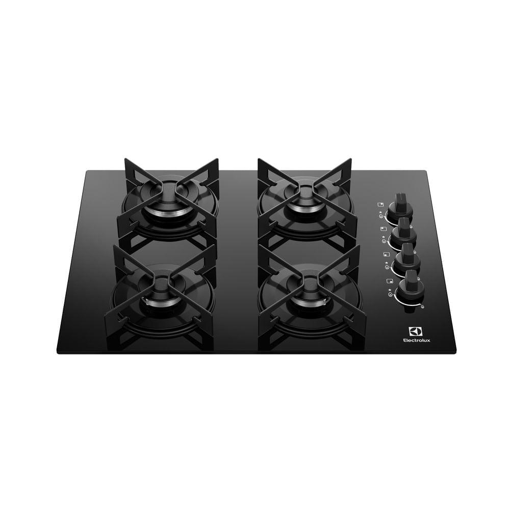 Cooktop 4 Bocas a Gás Electrolux Mesa de Vidro Efficient Grade de Aço Fosco (KE4GR) - 1
