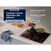 Cooktop 4 Bocas a Gás Electrolux Mesa de Vidro Efficient Grade de Aço Fosco (KE4GR) - 6