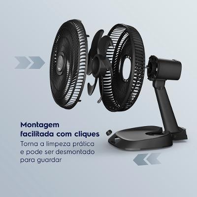 Ventilador de Mesa Electrolux 40cm 6 Pás Efficient DuoForce Air+ Cinza (EFD40)