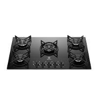 Cooktop 5 Bocas Gás Electrolux Mesa de Vidro Efficient Tripla Chama e Grade Aço Fosco (KE5GT) - 1