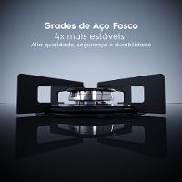 Cooktop 5 Bocas Gás Electrolux Mesa de Vidro Efficient Tripla Chama e Grade Aço Fosco (KE5GT)