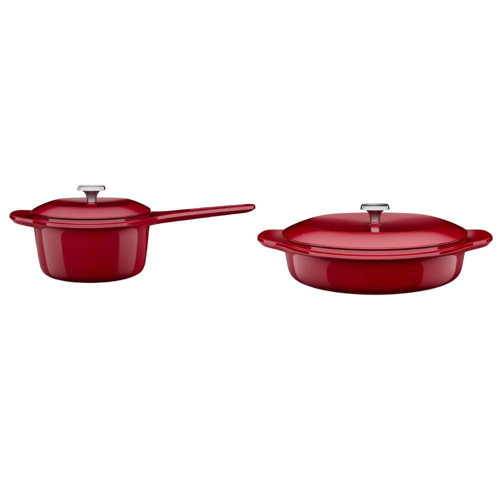 Jogo de Panelas Electrolux de Ferro Fundido Esmaltado Vermelha Expert 2 Peças - 1