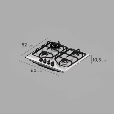 Cooktop 4 Bocas a Gás Electrolux Inox Experience Multi Chama e Grade Ferro Fundido (KE4XC)
