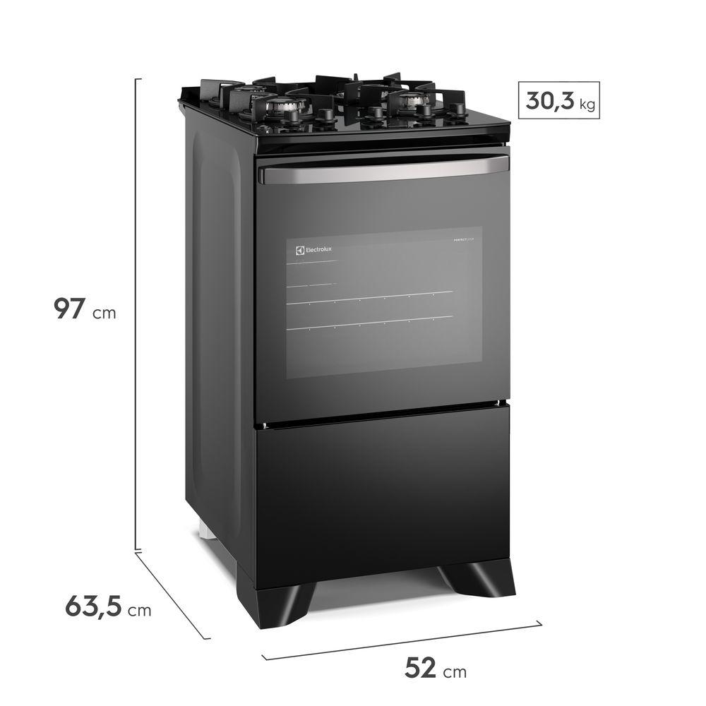 Fogão 4 bocas Electrolux Preto Efficient Mesa Vidro, Tripla Chama e PerfectCook (FE4GB) - 2