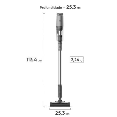 Aspirador de Pó Vertical Sem Fio Electrolux Ergorapido 3 em 1 Cyclonic Power 30 min Cinza (PTEC100)