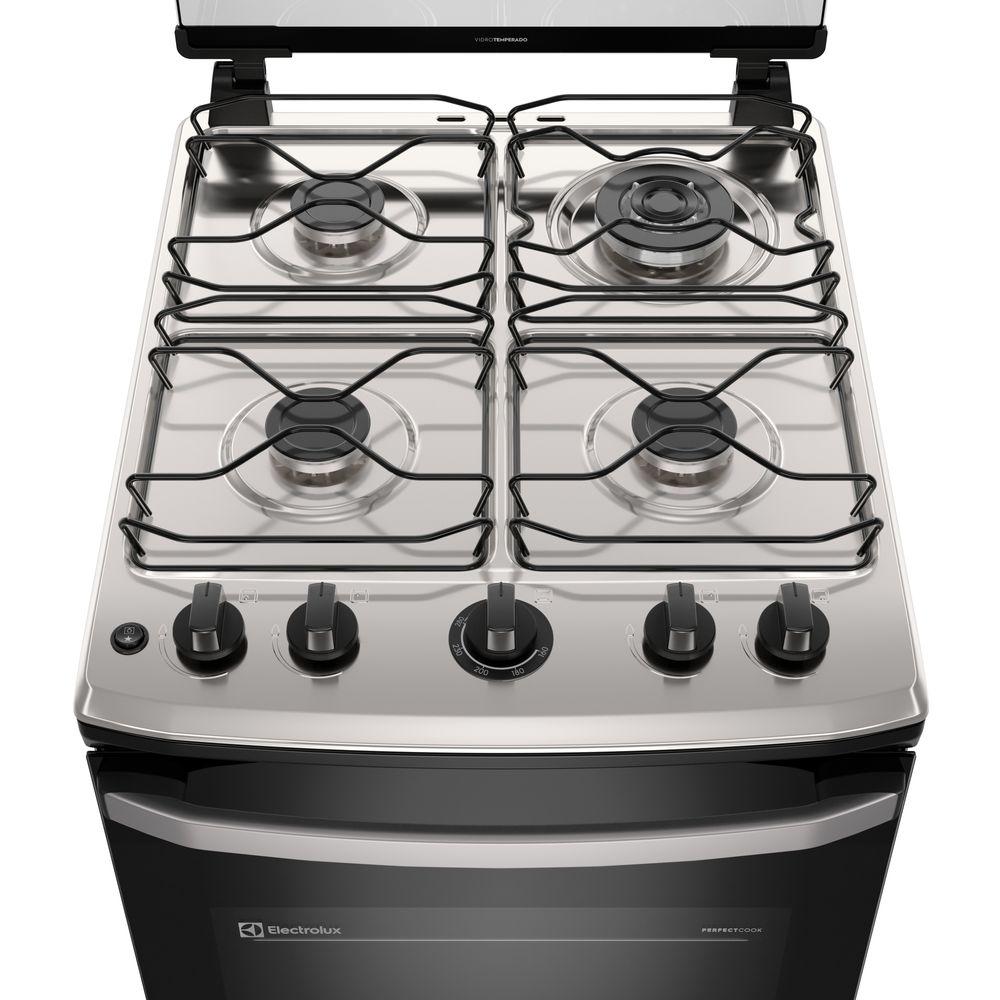 Fogão 4 bocas Electrolux Efficient Branco Mesa Inox, PerfectCook e VaporBake® (FE4IW) - 5