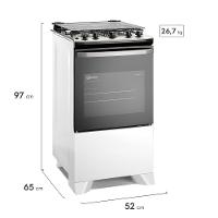 Fogão 4 bocas Electrolux Efficient Branco Mesa Inox, PerfectCook e VaporBake® (FE4IW) - 2