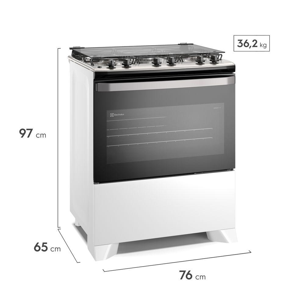 Fogão 5 bocas Electrolux Branco Efficient Mesa Inox, PerfectCook e VaporBake® (FE5IW) - 2