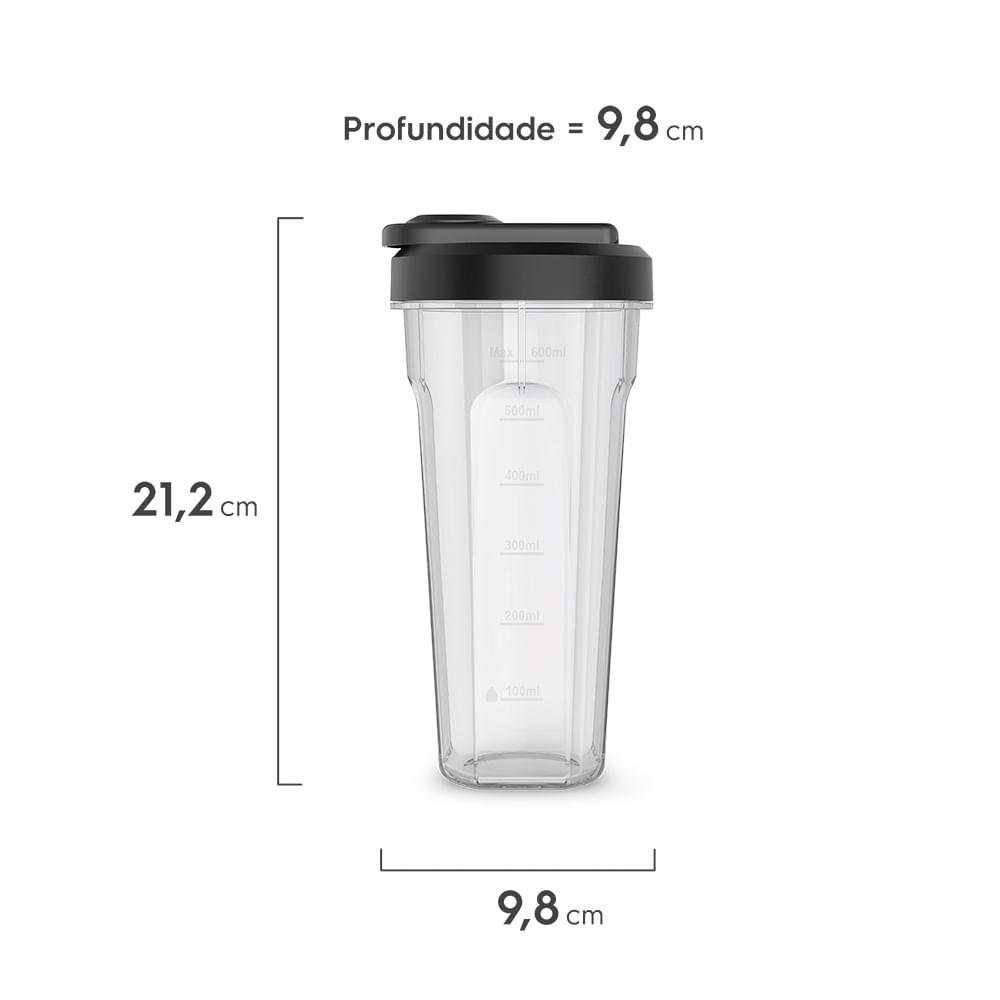 Garrafa de Plástico Electrolux Coqueteleira Shaker 600ml Sport Blender - 3